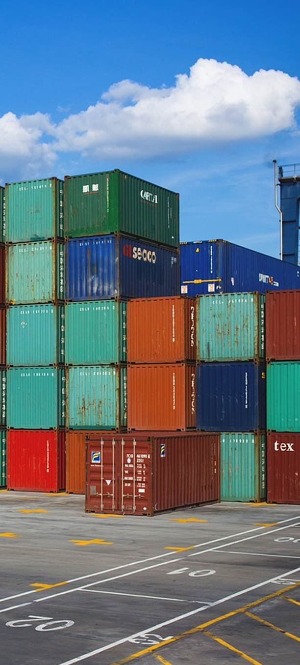 Shipping containers at port